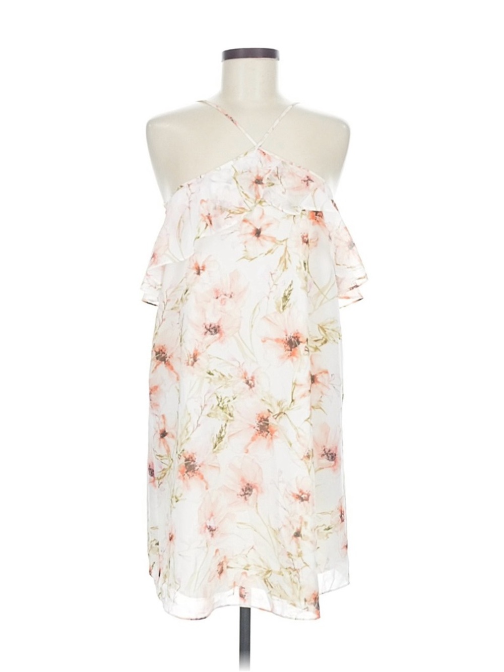 Haute Hippie Strapless Floral Sundress in White and Blush
